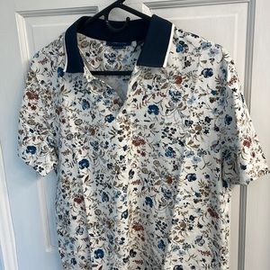 Perry Ellis Pima Cotton Floral Print Polo